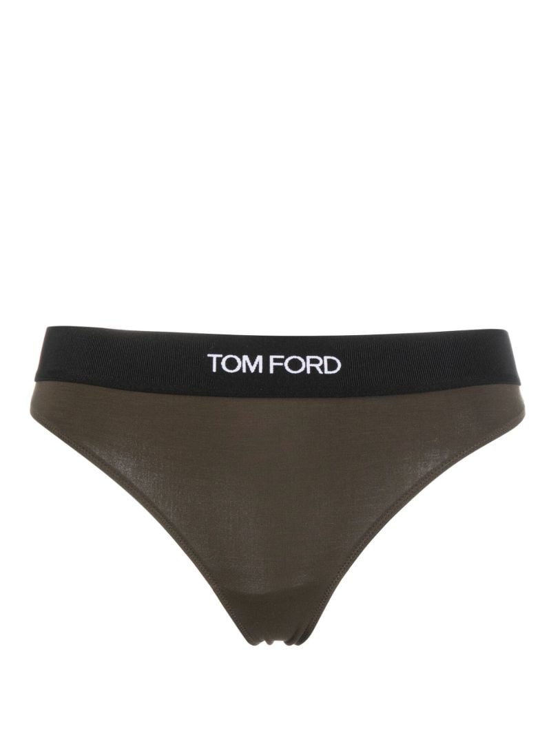 Green Logo Thong