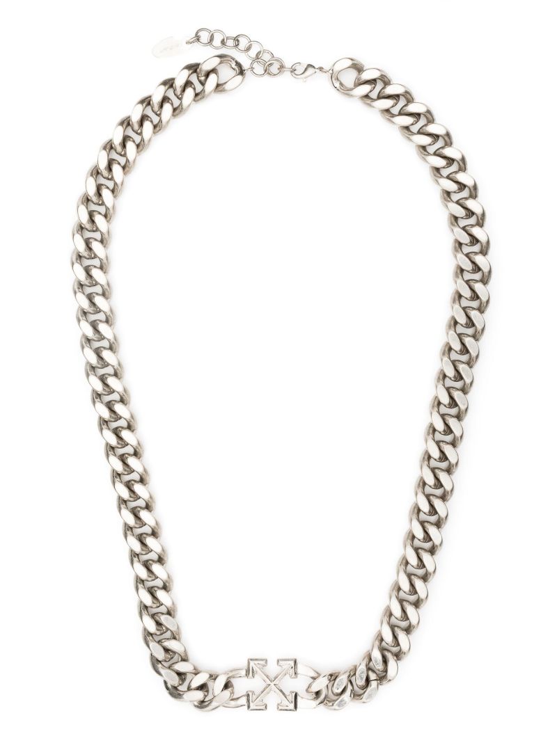 Silver-tone Arrows Chain Necklace
