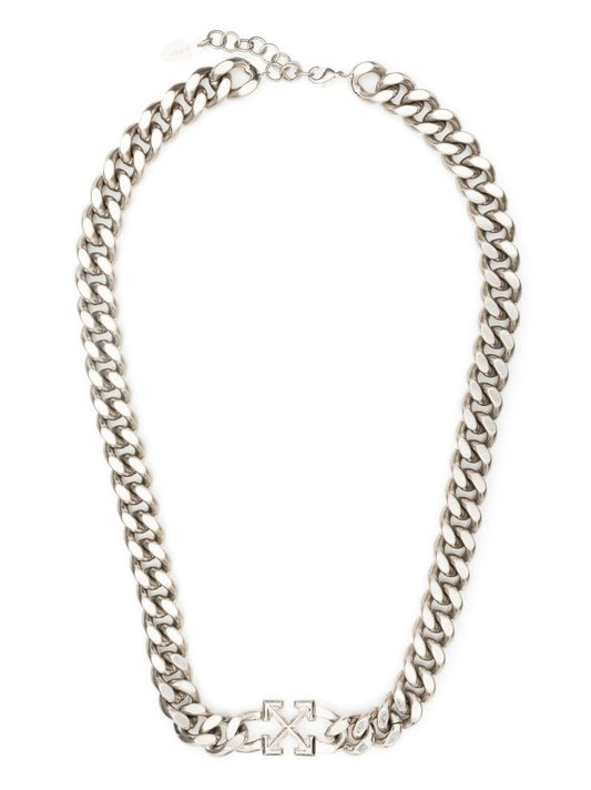 Silver-tone Arrows Chain Necklace