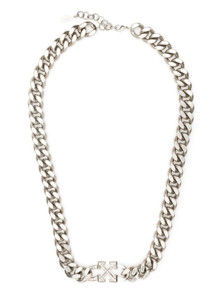 Silver-tone Arrows Chain Necklace