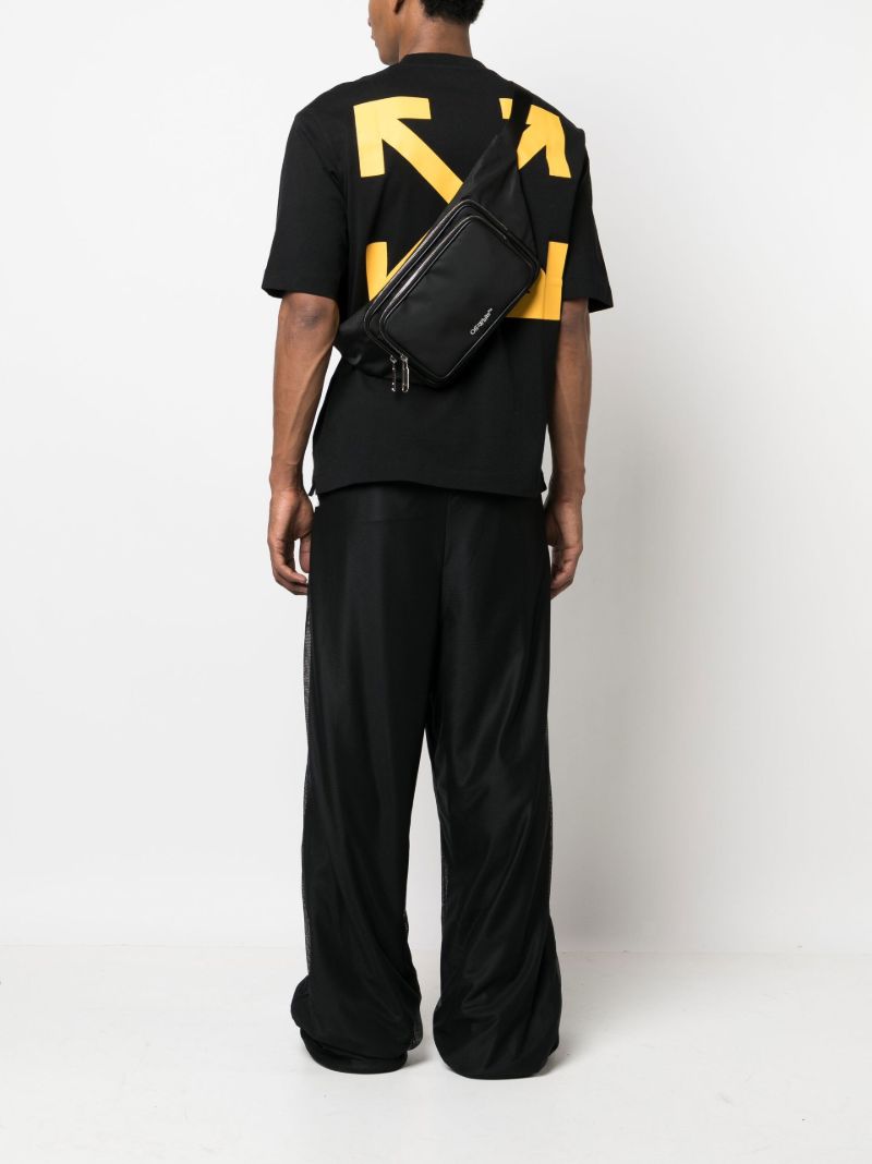 Black Logo Print Cross Body Bag