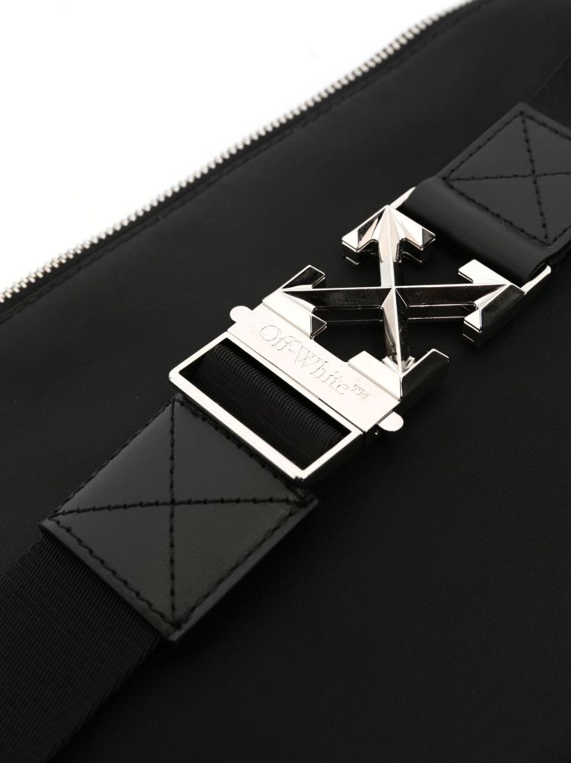Black Logo Print Cross Body Bag