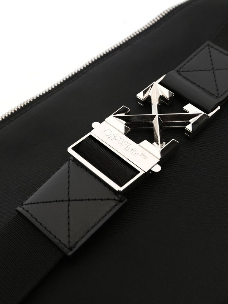 Black Logo Print Cross Body Bag