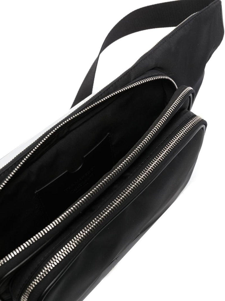 Black Logo Print Cross Body Bag