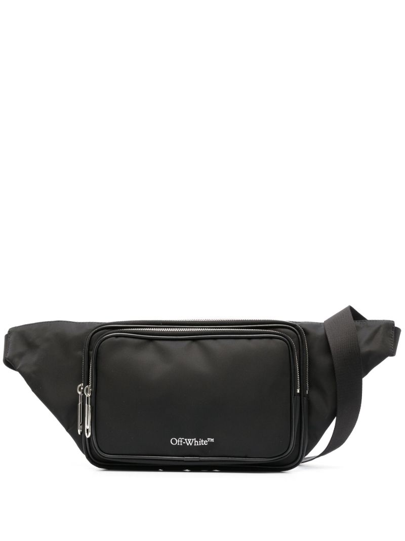 Black Logo Print Cross Body Bag