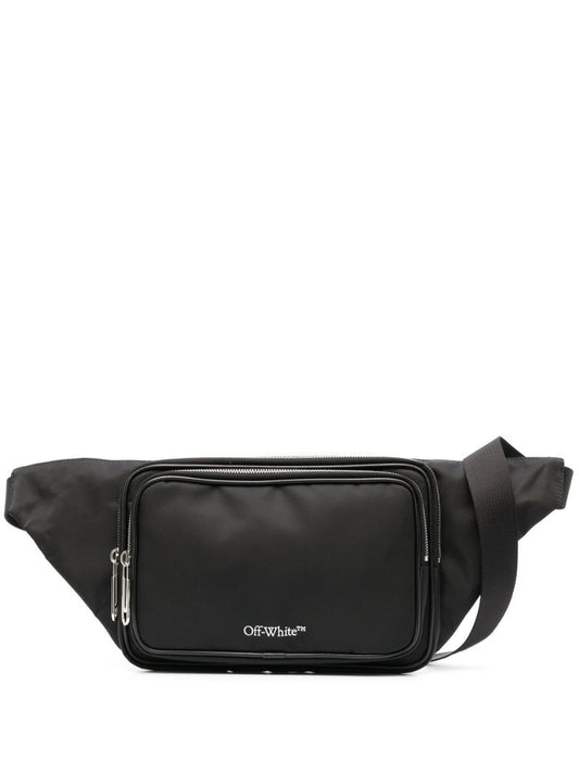 Black Logo Print Cross Body Bag