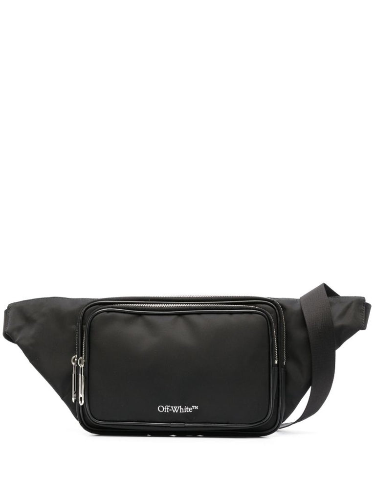 Black Logo Print Cross Body Bag