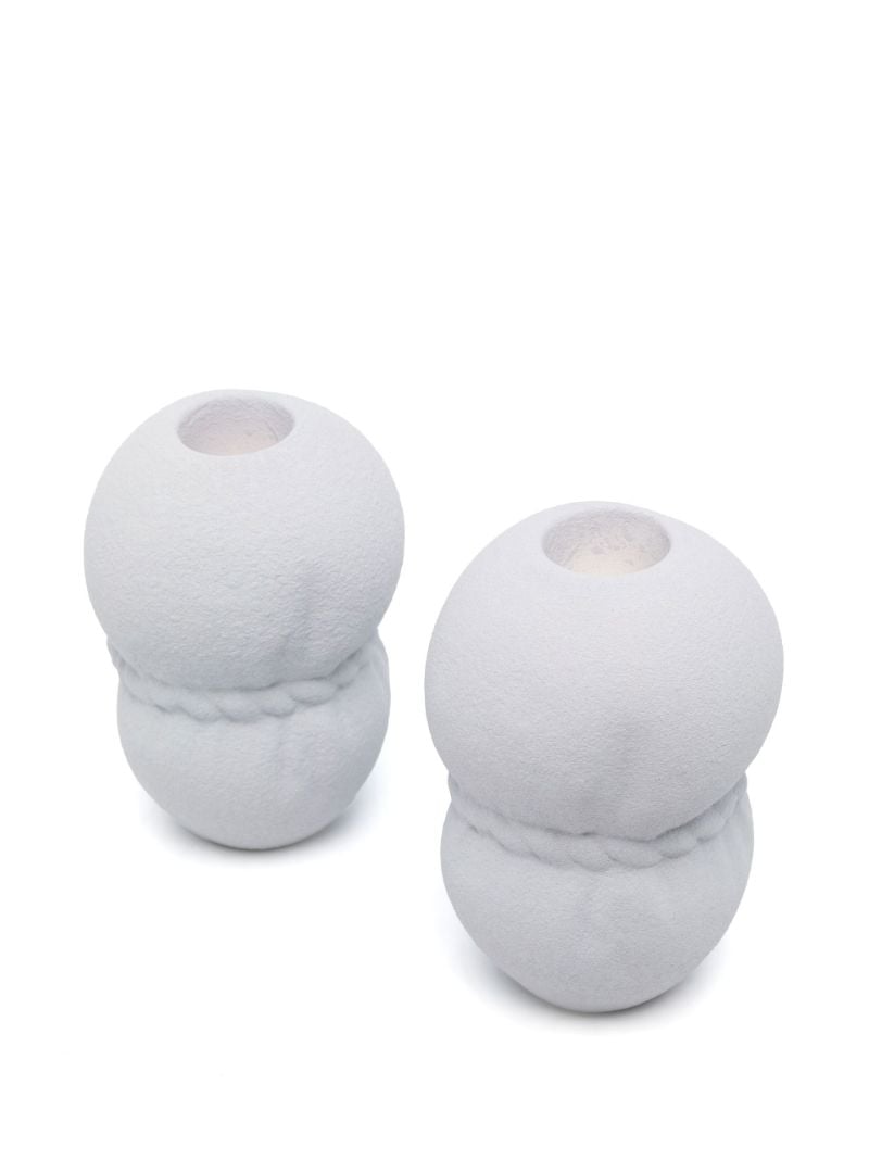Purple Rope Ceramic Candle Stick Holders