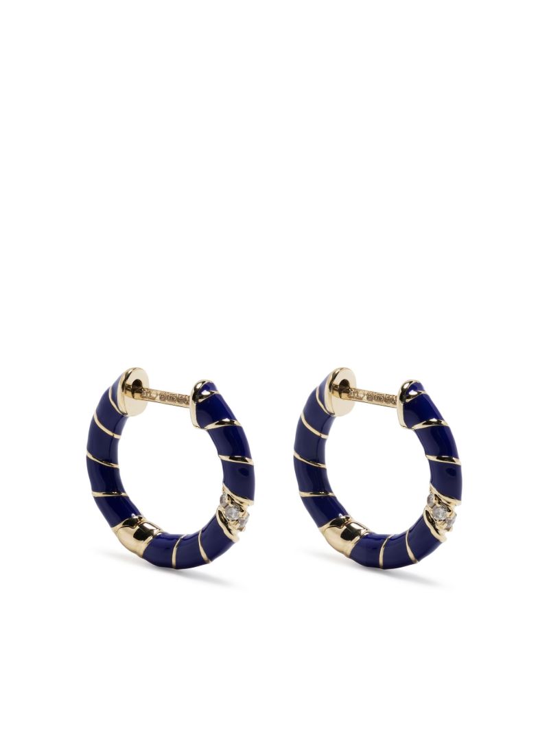 9k Yellow Gold Mini Torsade Diamond Hoop Earrings