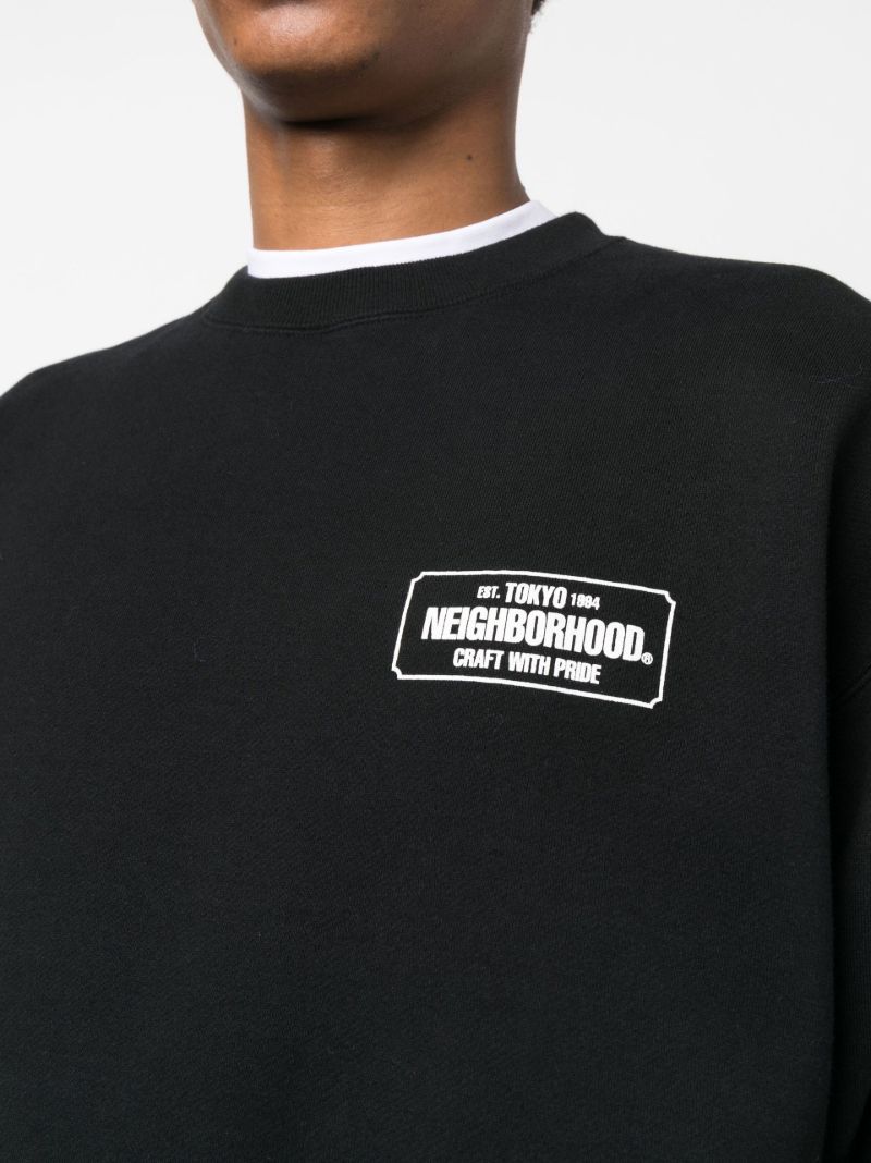 Black Logo Print Cotton Sweatshirt
