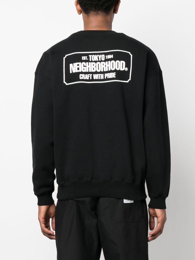 Black Logo Print Cotton Sweatshirt