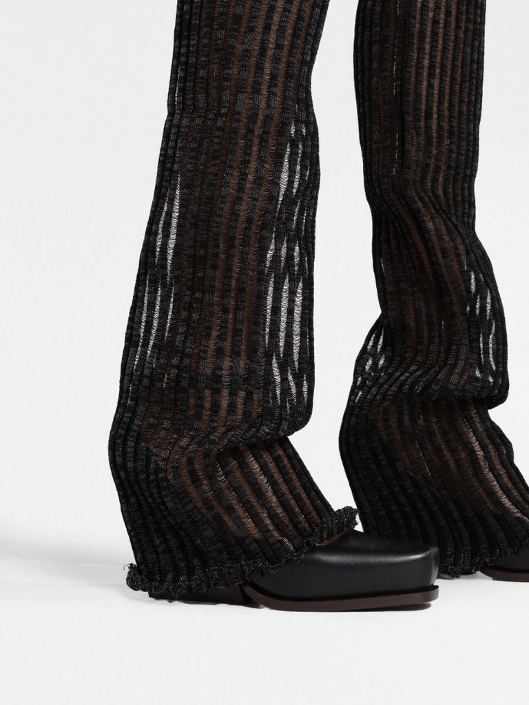 Black Patricia Ribbed Flared Trousers