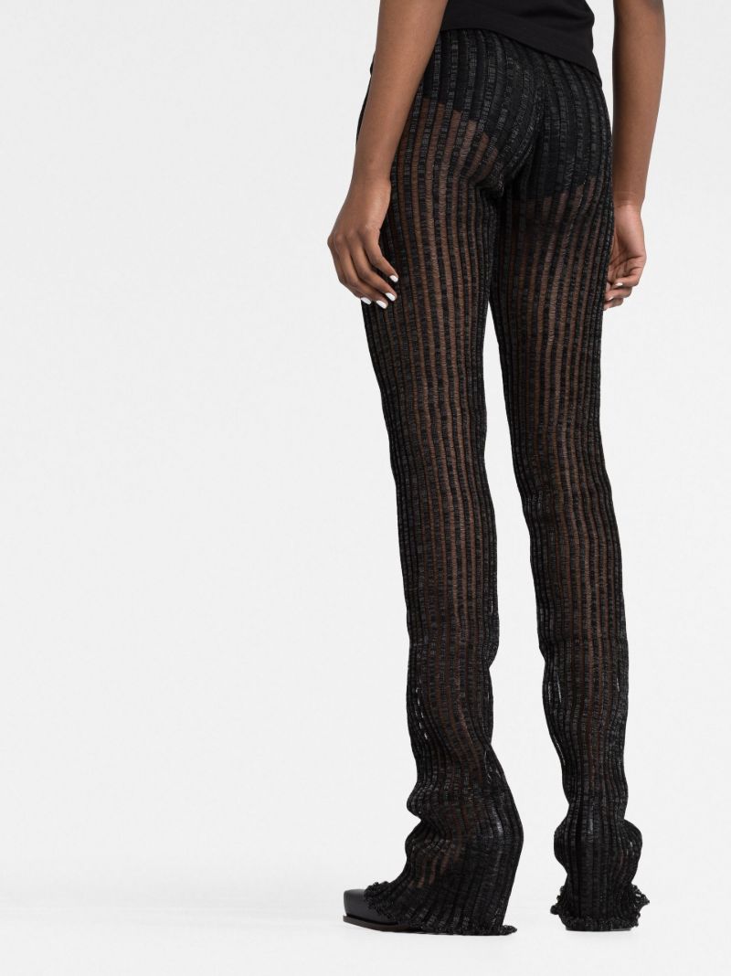 Black Patricia Ribbed Flared Trousers