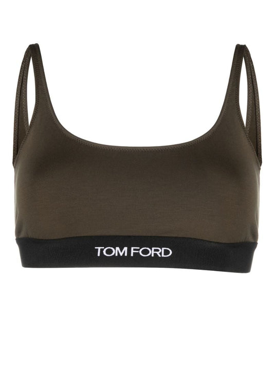 Green Logo Trim Bralette