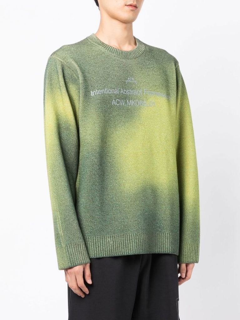 Green Two-tone Knitted Sweater