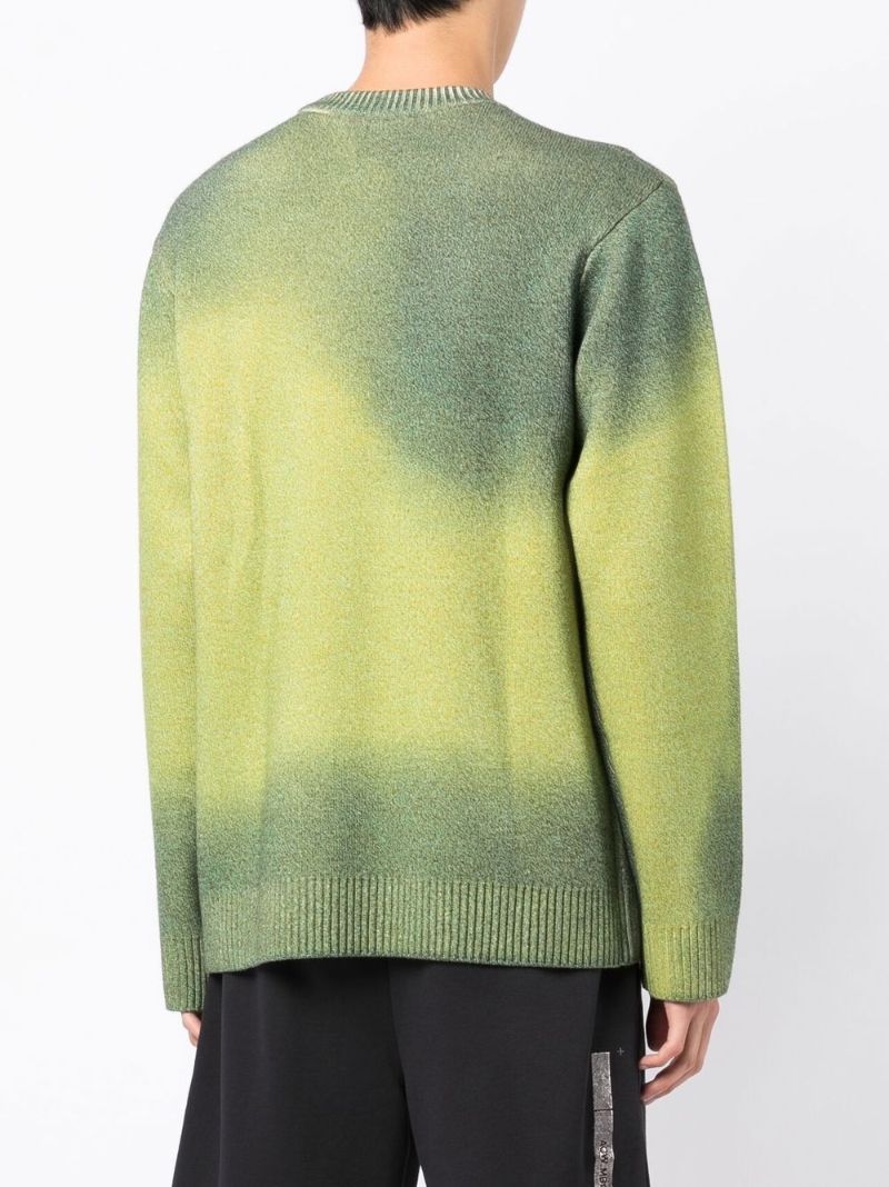 Green Two-tone Knitted Sweater