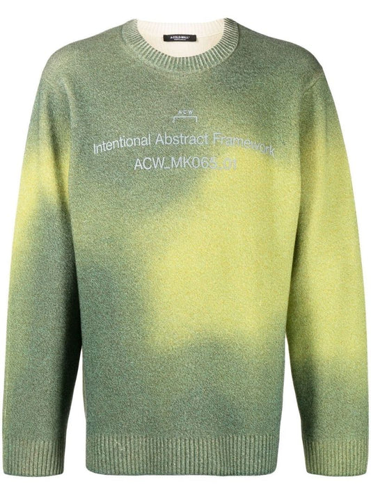 Green Two-tone Knitted Sweater