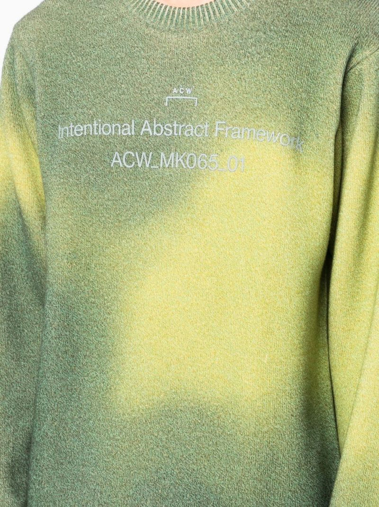 Green Two-tone Knitted Sweater