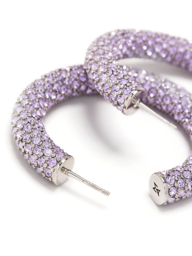 Silver-tone Cameron Medium Crystal Hoop Earrings