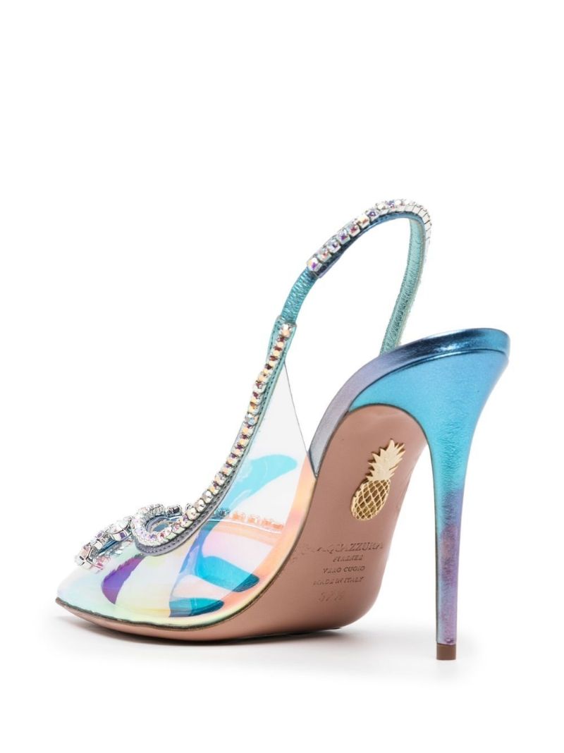 Blue Seduction 105 Crystal Leather Pumps