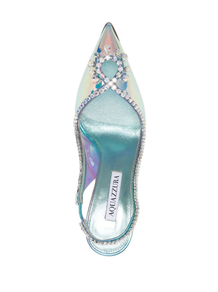 Blue Seduction 105 Crystal Leather Pumps