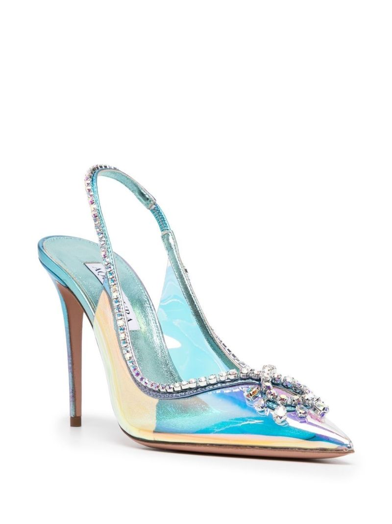 Blue Seduction 105 Crystal Leather Pumps