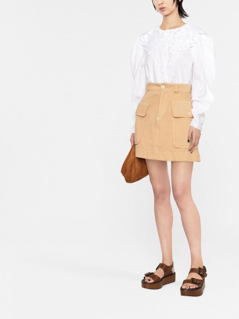 White Fay Crochet Collar Cotton Blouse