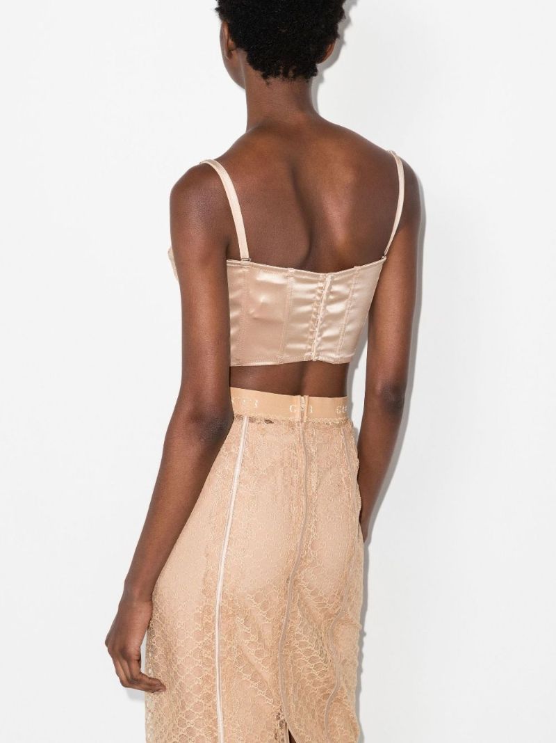 Neutral Gg Lace Corset Top