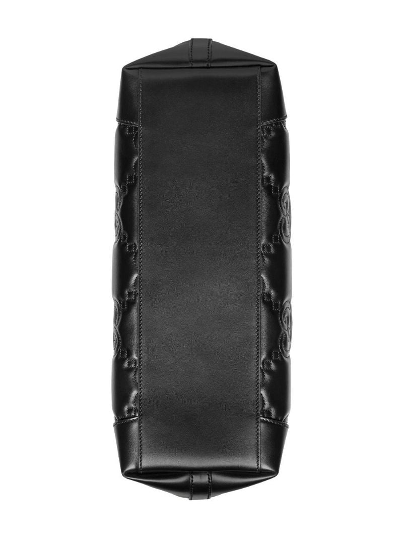 Black MatelassÃ_x0083_Â© Leather Medium Tote Bag