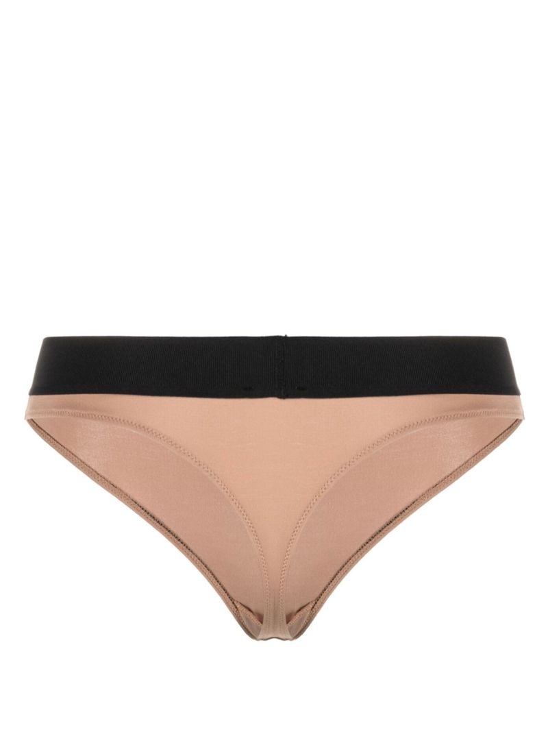 Pink Logo Tape Thong