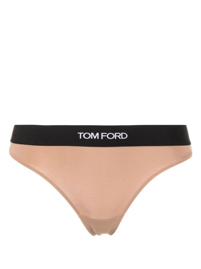 Pink Logo Tape Thong