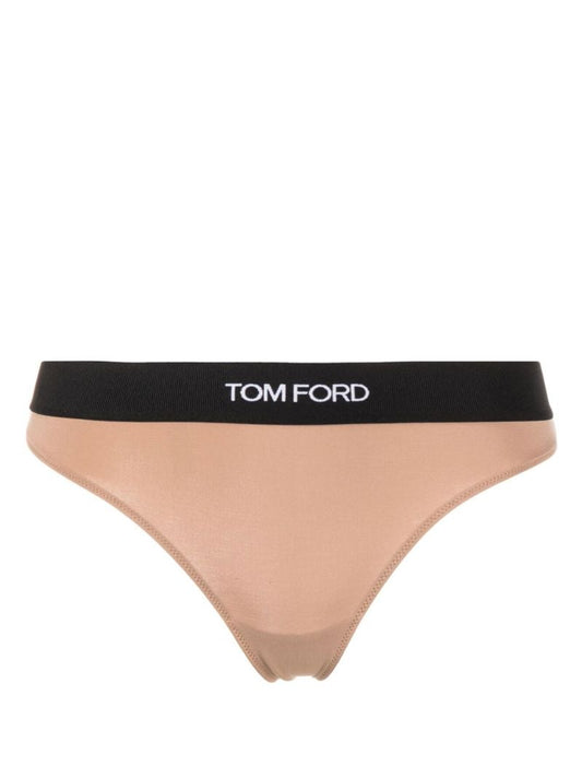 Pink Logo Tape Thong