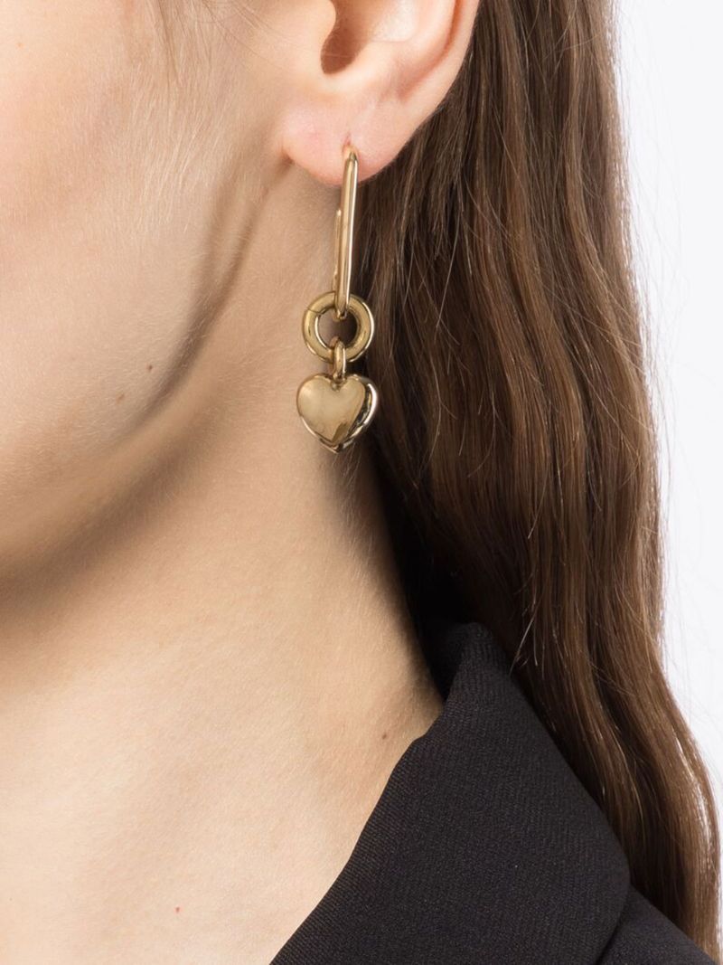Gold-plated Ilaria Heart-charm Drop Earrings