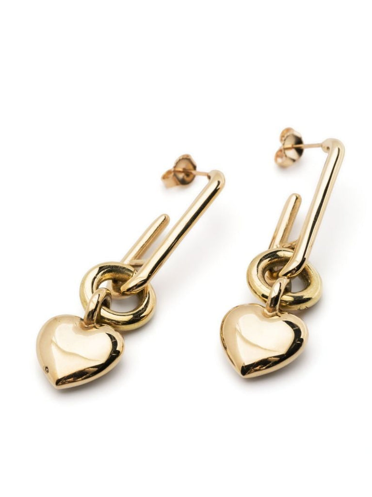 Gold-plated Ilaria Heart-charm Drop Earrings