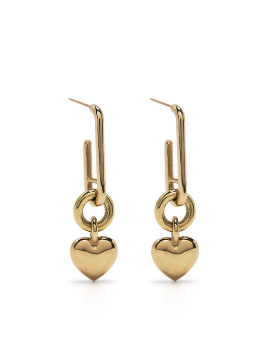 Gold-plated Ilaria Heart-charm Drop Earrings