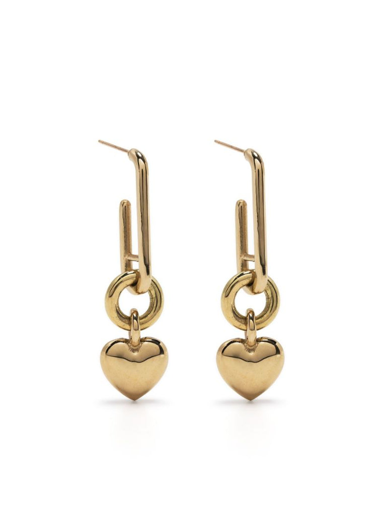Gold-plated Ilaria Heart-charm Drop Earrings