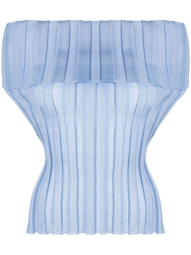 Blue Katrine Off-shoulder Top