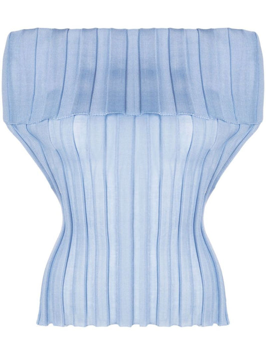 Blue Katrine Off-shoulder Top