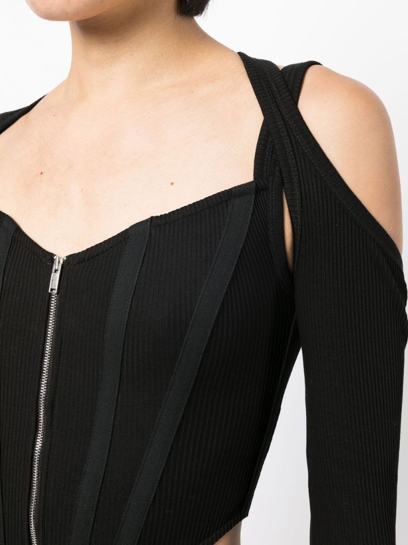 Black Shift-loop Corset Top