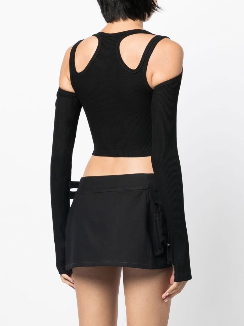 Black Shift-loop Corset Top