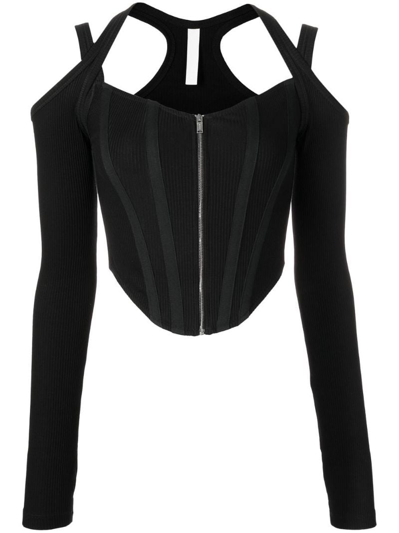 Black Shift-loop Corset Top
