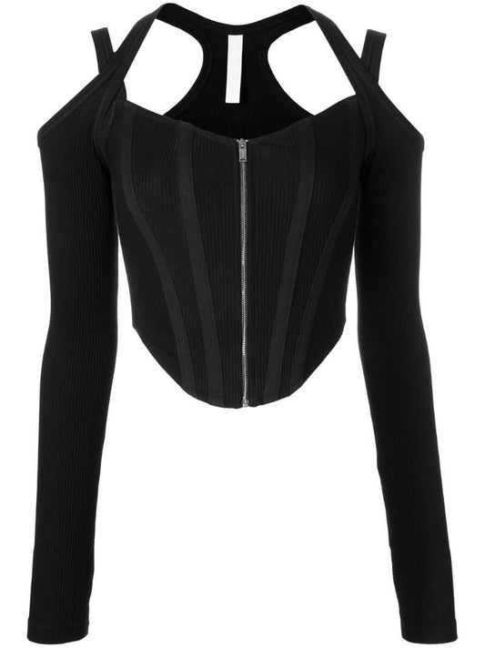 Black Shift-loop Corset Top