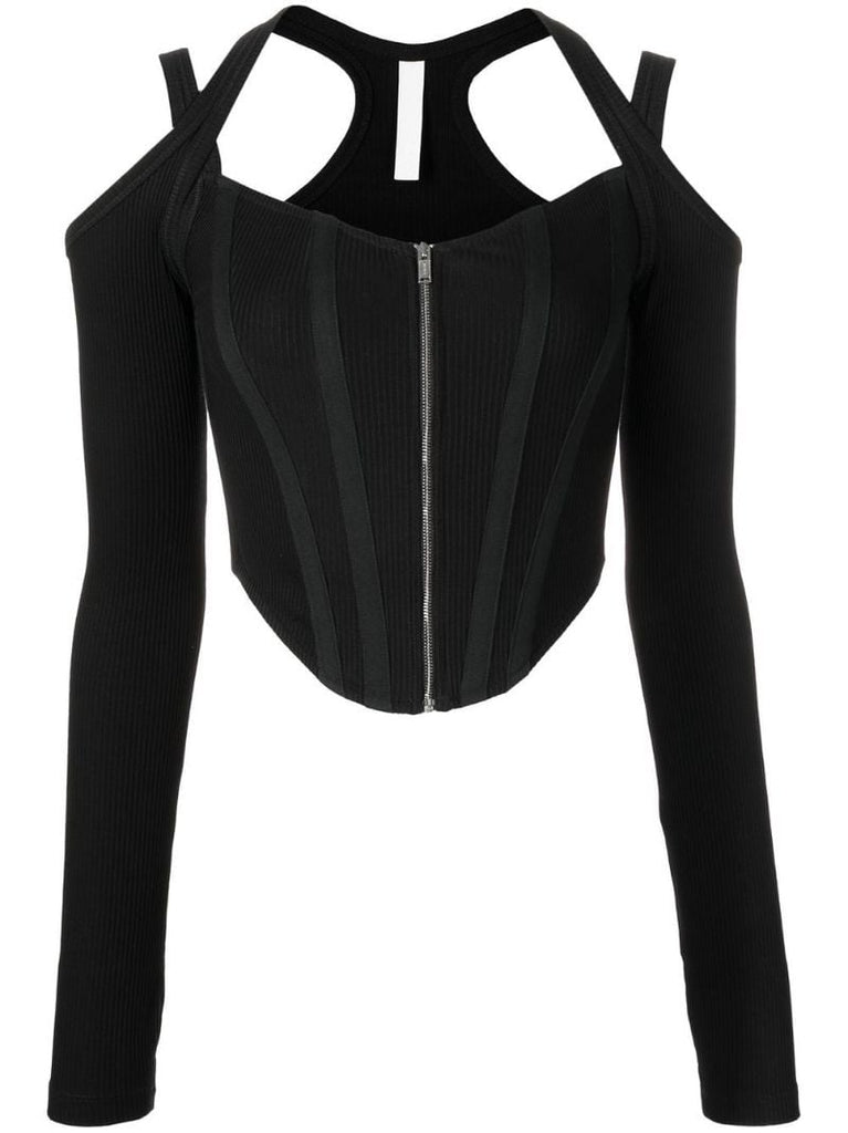 Black Shift-loop Corset Top