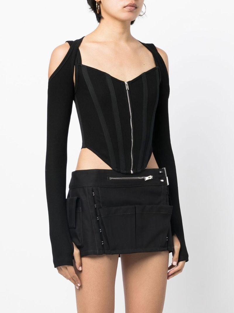 Black Shift-loop Corset Top