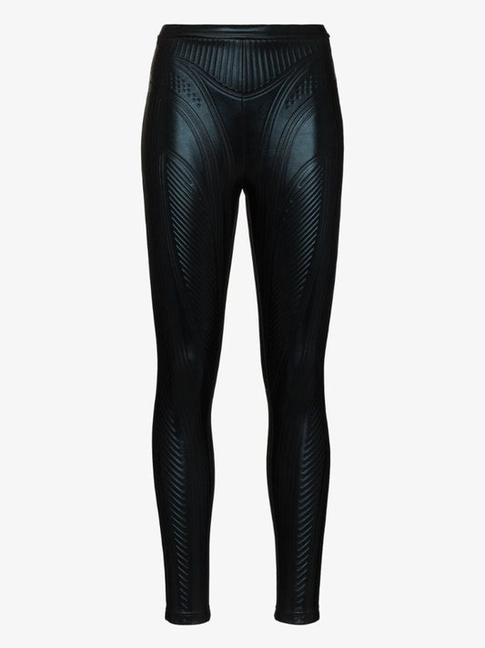 Black Sheen Embossed Leggings