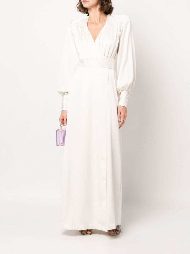 White Ria Wrap Maxi Dress