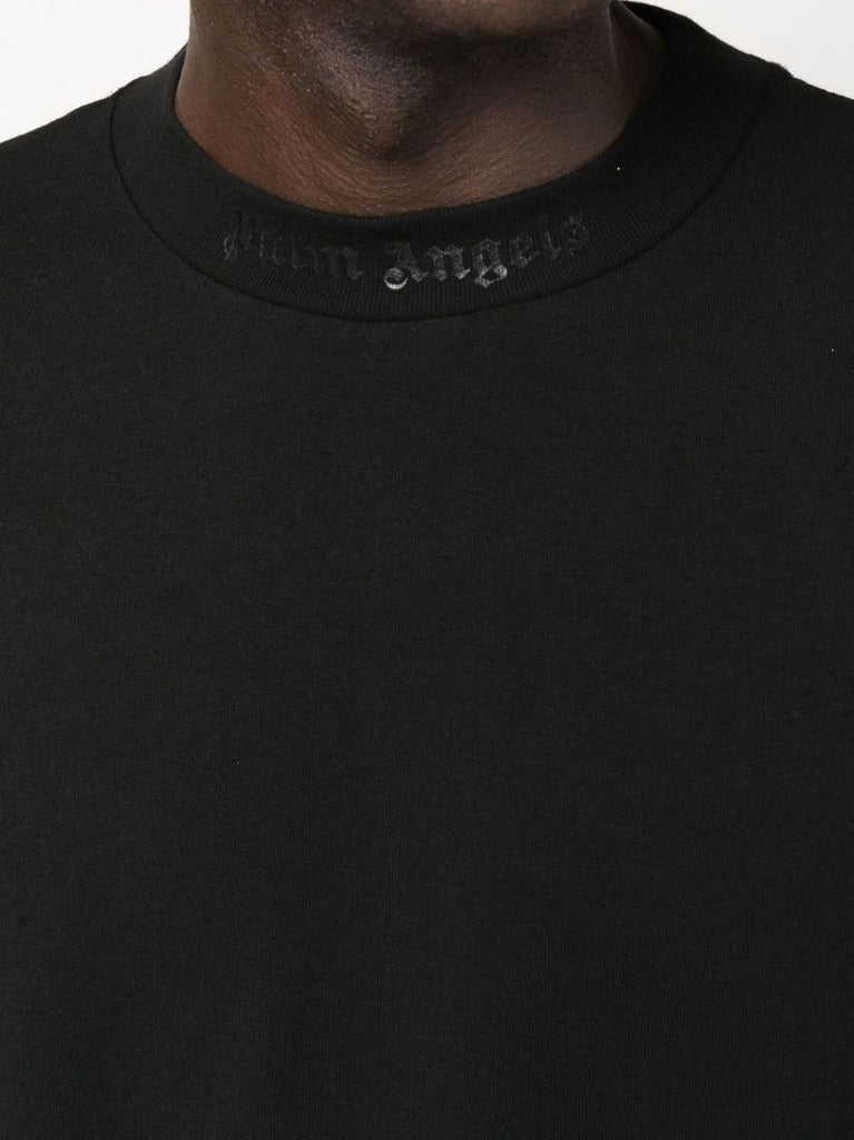 Black Logo Print Cotton T-shirt