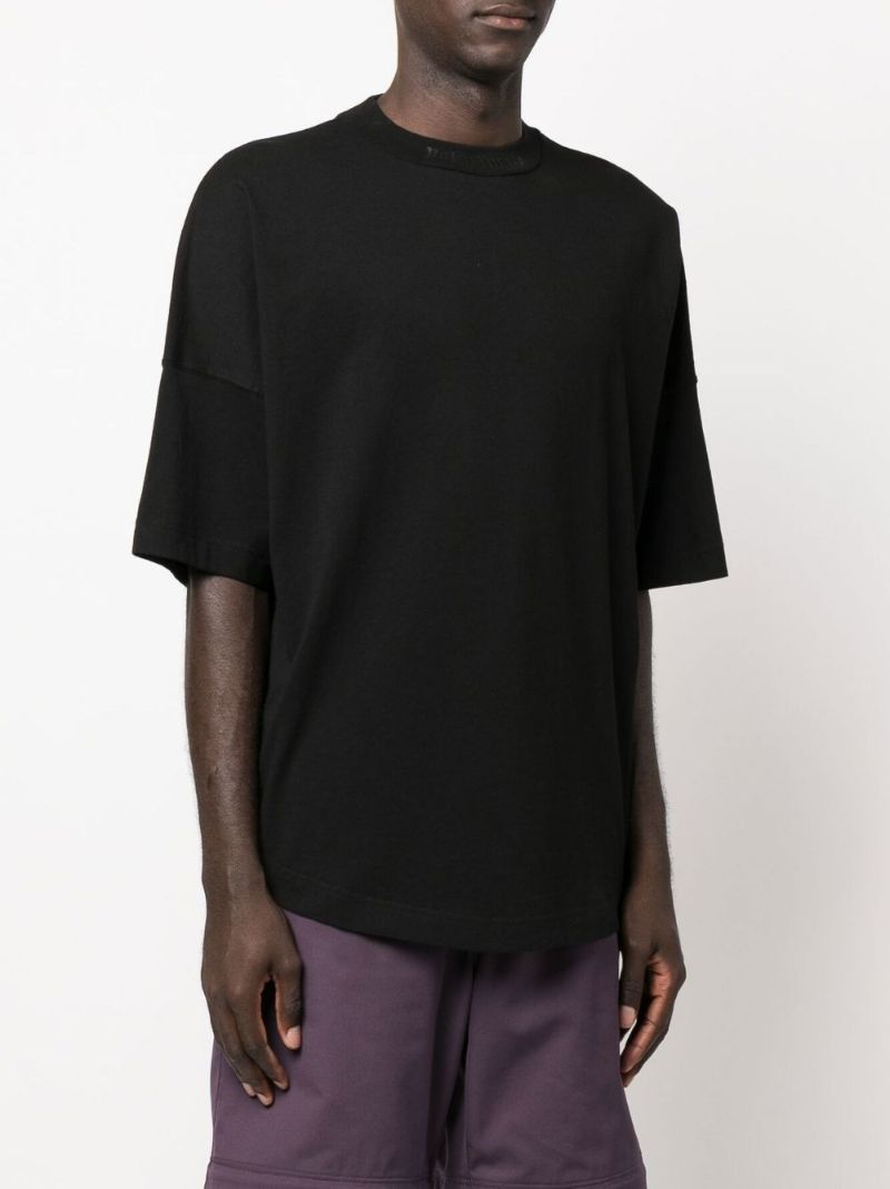 Black Logo Print Cotton T-shirt