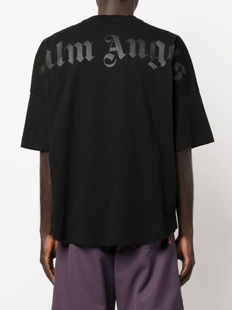 Black Logo Print Cotton T-shirt