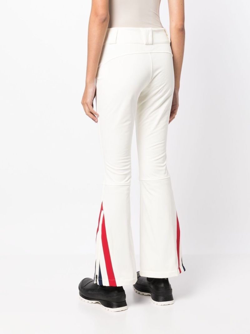 White Chevron-print Flared Ski Trousers